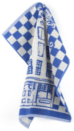 Bunzlau Kitchen Towel Canal Houses Royal Blue