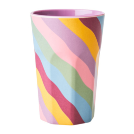 Rice Tall Melamine Cup - Funky Stipes Print