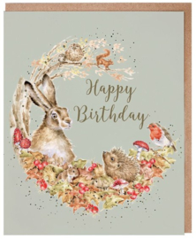 Wrendale Designs 'Foraging Foray' Woodland Animal Birthday Card
