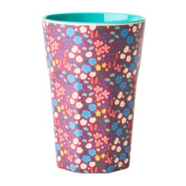 Rice Tall Melamine Cup - Poppies Print