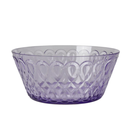 Rice Acrylic Bowl with Swirly Embossed Detail - Lavender - Large