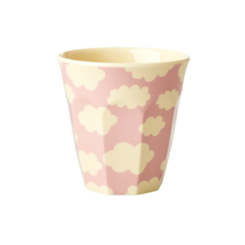 Rice Kids Small Melamine Cup with Cloud Print - Pink
