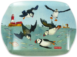 Emma Ball Medium Tray - Diving Puffins