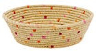Rice Raffia Bread Basket with Red Details Ø 25 cm