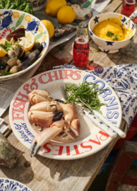 Emma Bridgewater Red & Blue Toast - Fish & Chips - 10 1/2 Inch Plate