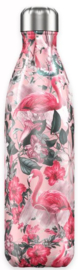 Chilly's Drink Bottle 750 ml Tropical Flamingo -mat met glanzend reliëf 3D-