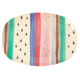 Rice Melamine Rectangular Plate - Louise's Stripe Print