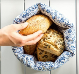 Bunzlau Bread Basket Indigo Lace
