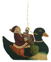 Meander Hanger Santa op Eend -metaal-