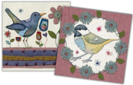 Emma Ball Mini Cards Stitched Birdies - set van 10 met envelop