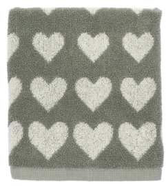Bunzlau Kitchen Towel - Hearts Dark Green