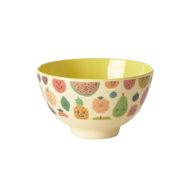 Rice Small Melamine Bowl - Happy Fruits Print