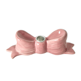 Rice Large Bow Ceramic Candle Holder - Pink