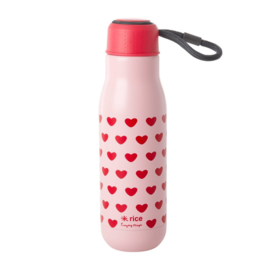 Rice Isolating Drinking Bottle with Sweet Hearts print - RVS