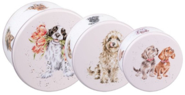 Wrendale Designs Set of 3 Cake Tins 'A Dog's Life' Dog -cream-