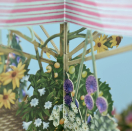 Me&McQ - 3D Wenskaart - Flower Seller's Bicycle - Pink