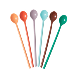 Rice Melamine Latte Spoons in Assorted 'Follow the Call of The Disco Ball' Colors - Bundle of 6