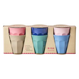 Rice Melamine Cup - 'A New York Minute' Colors - 250 ml - Set van 6