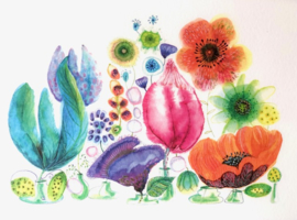Meander Kaart met Enveloppe Summer Flowers - Moniek Peek