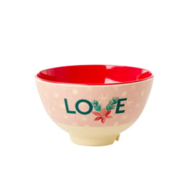 Rice Small Melamine Bowl - Love Xmas Print *vernieuwd model*