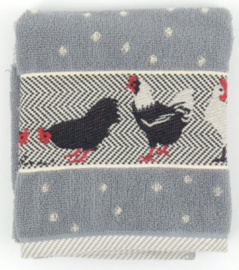 Bunzlau Kitchen Towel Chickens Grey