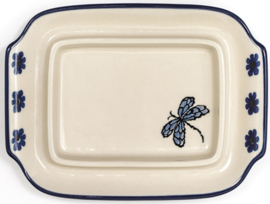 Bunzlau Butter Dish with Plate Dragonfly