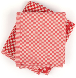 Bunzlau Tea Towel Small Check Red