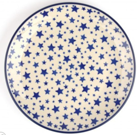 Bunzlau Plate Ø 25,5 cm White Stars