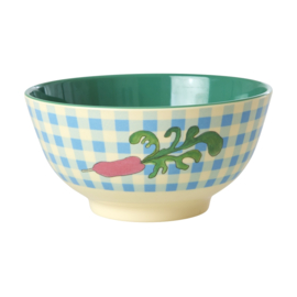 Rice Medium Melamine Bowl - Ravishing Radish Print