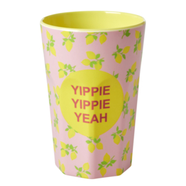 Rice Tall Melamine Cup - Lemon Print