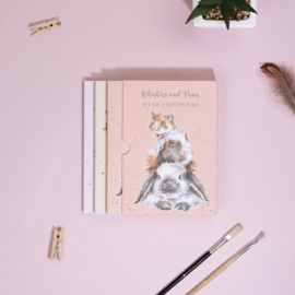 Wrendale Designs Notebook - A6  'Whiskers and Paws' Guinea Pig & Hamster - Set of 3