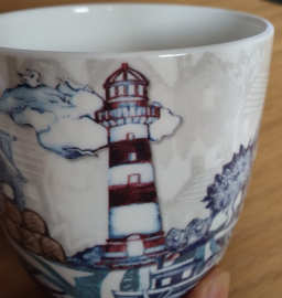 Emma Ball Mug with Gift Box - Fishing Village -mok met rond oor- *b-keuze*