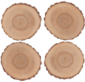 Sass & Belle Coasters Log Slice -set of 4-
