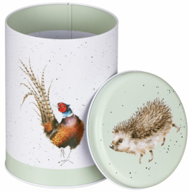 Wrendale Designs Round Canister 'The Country Set' Country Animal -green-