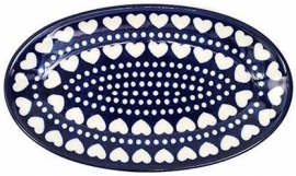 Bunzlau Oval Cookie Dish Blue Valentine
