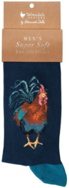 Wrendale Designs Socks 'Colours of the Rainbow' Cockerel - Heren maat 41–46