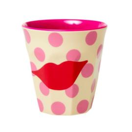 Rice Medium Melamine Cup - Kiss Print