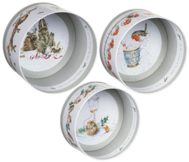 Wrendale Designs Set of 3 Cake Tins Country Animal -Christmas-