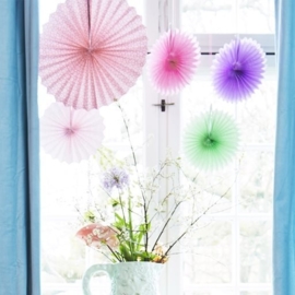 Rice Hanging Fans in Assorted Colors - set of 5