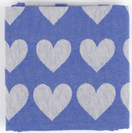 Bunzlau Tea Towel - Hearts Royal Blue