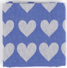 Bunzlau Tea Towel Hearts Royal Blue
