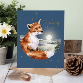 Wrendale Designs 'Stargazing' Fox Thinking of You card