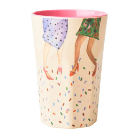 Rice Tall Melamine Cup - Dancing Legs Print