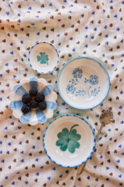 Rice Ceramic Dipping Bowl with Hand-painted Clover