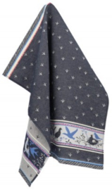 Bunzlau Tea Towel Birds Dark Blue