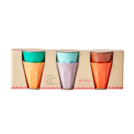 Rice Melamine Espresso Cups in 6 Assorted 'Follow The Call Of The Disco Ball' Colors
