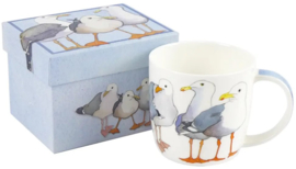 Emma Ball Mug with Gift Box - Seagulls -mok met rond oor-