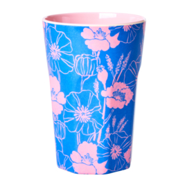 Rice Tall Melamine Cup - Poppies Love Print