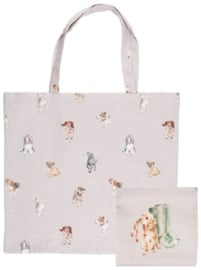 Wrendale Designs 'A Dog's Life' Foldable Shopper Bag - Dog
