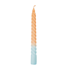 Rice Twisted Two Tone Candle Orange - Mint